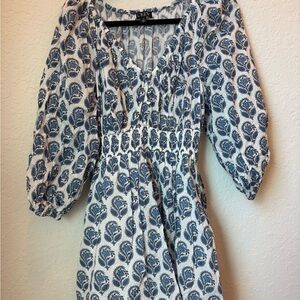 JCREW Blue and White Patterned MINI DRESS